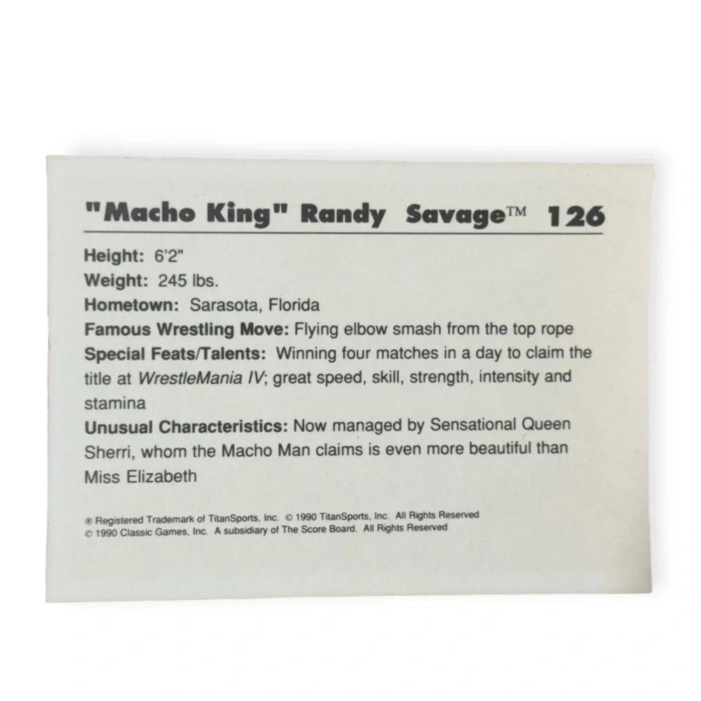 Macho Madness Randy Savage‎ Wrestling Trading Card